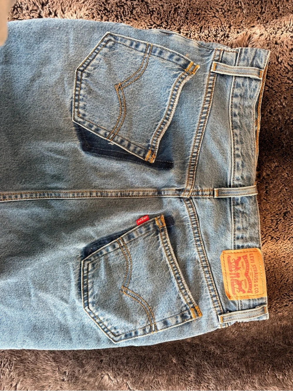 Levi's Classic Blue Denim tilted pocket midi Skirt